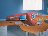 Панели-экраны изогнутой формы с отделкой тканью, Панели-экраны, Офисные перегородки, Офисная мебель